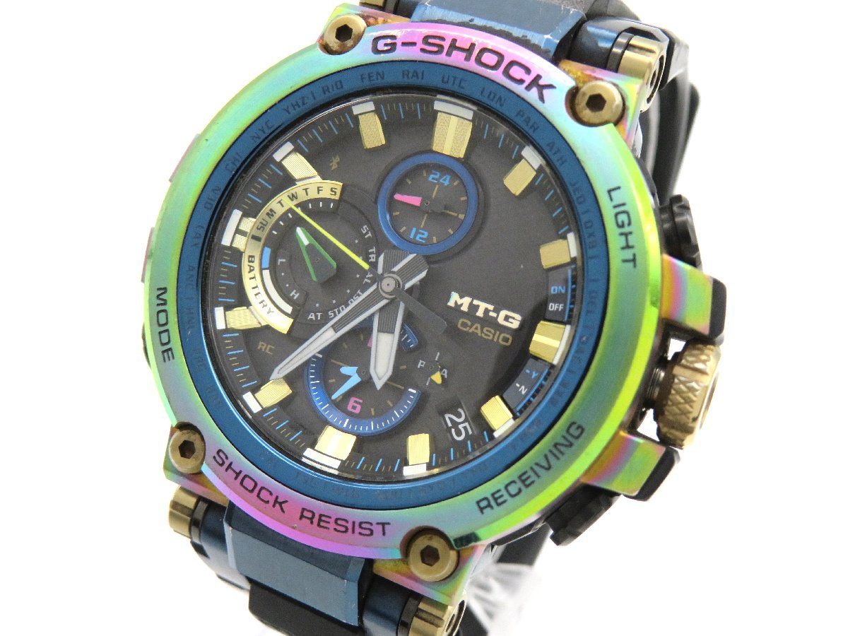 ◆1円◆稼働◆　カシオ　MTG-B1000RB-2AJR　ルナレインボー　黒　ソーラー　メンズ　腕時計　　H192