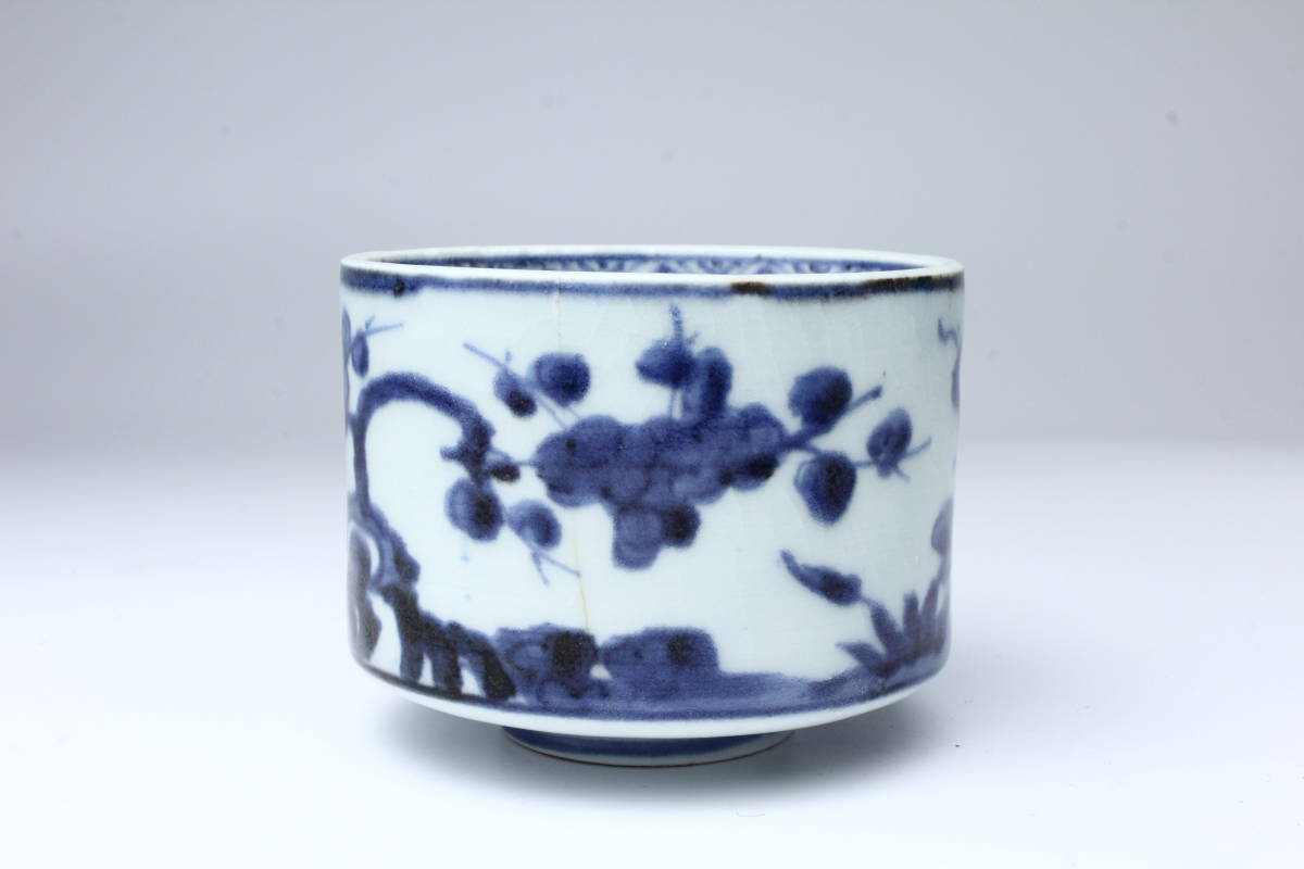 古伊万里 金彩色絵染付 松竹梅蛸唐草文 蓋付き 茶碗 七客＆金彩色