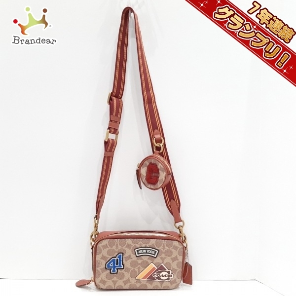 コーチ COACH ショルダーバッグ C6744 - PVC(塩化ビニール)×レザー ベージュ×ダークブラウン×マルチ バッグ