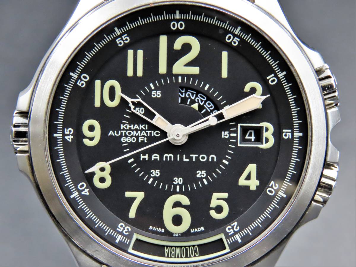 1円 稼動品 正規品 HAMILTON ハミルトン H775650 カーキ コンサ 