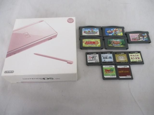 【同梱可】中古品 ゲーム ニンテンドーDS Lite 本体 メタリックローズ 充電器・DS/GBAソフト ゼルダの伝説等 11点付