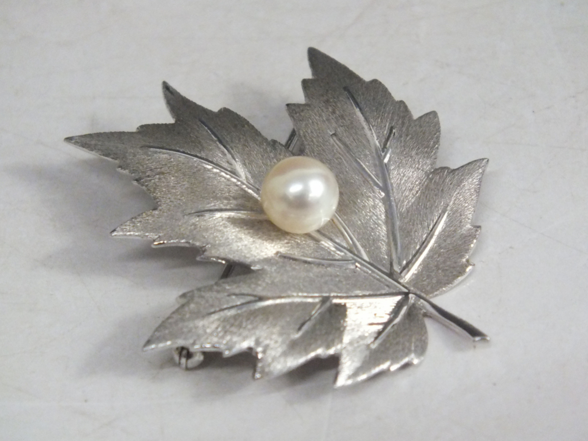 ★良品★MIKIMOTO ミキモト パール ブローチ 刻印あり シルバー製 正規品 MIKIMOTO/ミキモト ブローチ パール シルバー M刻印 S刻印
