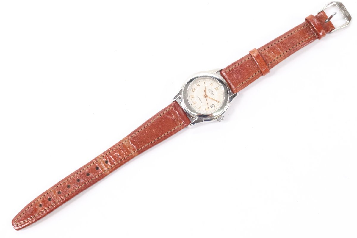 オリス　ORIS 7450 腕時計　自動巻き　レディース　稼働品 ORIS オリス 7450 自動巻き デイト 裏スケ レディース 腕時計 ケース