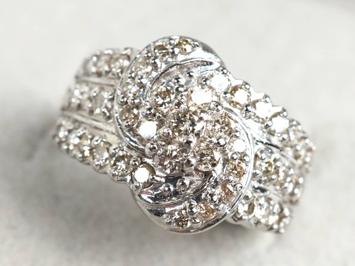 1643A Pt900 プラチナ 天然ダイヤモンド 1.00ct/5.9g リング 指輪 