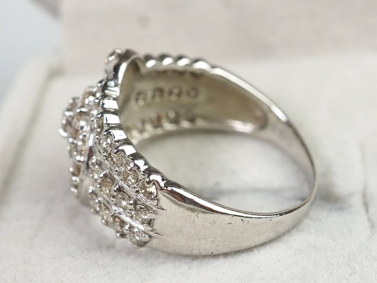 1643A Pt900 プラチナ 天然ダイヤモンド 1.00ct/5.9g リング 指輪 
