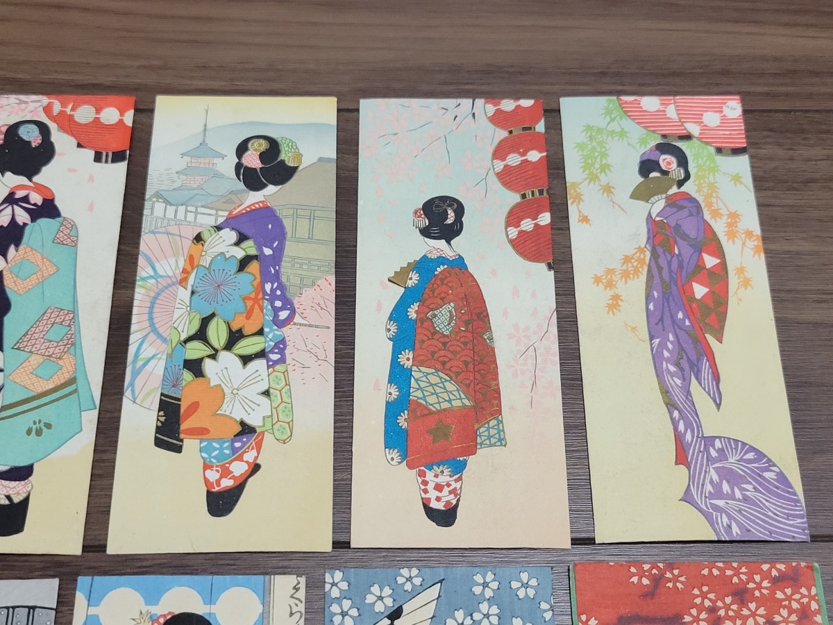☆戦前 木版画ポチ袋18点まとめて☆(アールデコ絵封筒大正ロマン昭和