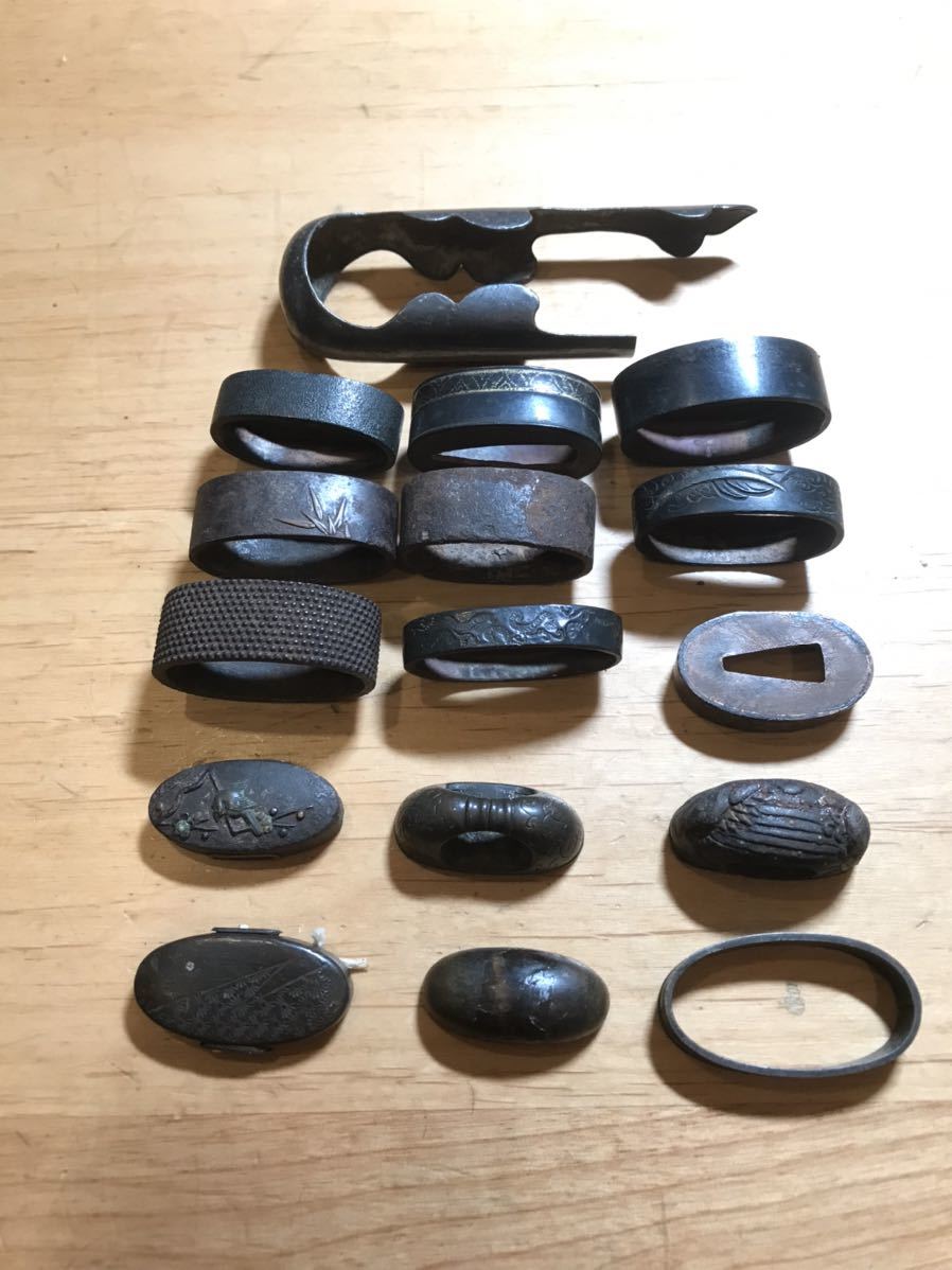 縁頭 刀装具 鍔 葵葉図 縁頭鐺三点 重さ134