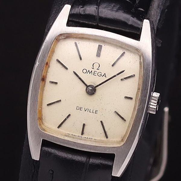 1円 オメガ 手巻き デビル スクエア 白系文字盤 レディース腕時計 XYZ 4900100YSD