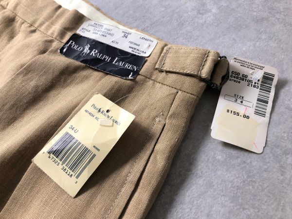 デッドストック○RALPH LAUREN○USA製○リネン100％ ストライプ