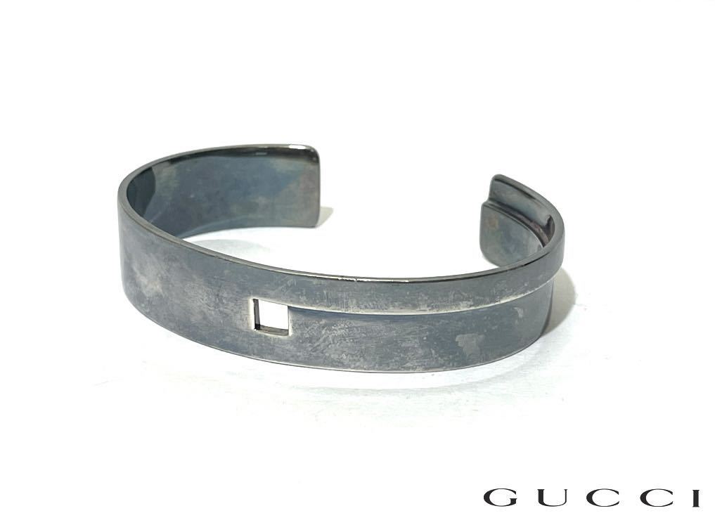 GUCCI (グッチ) GUCCI グッチ G ロゴ バングル シルバー カフ