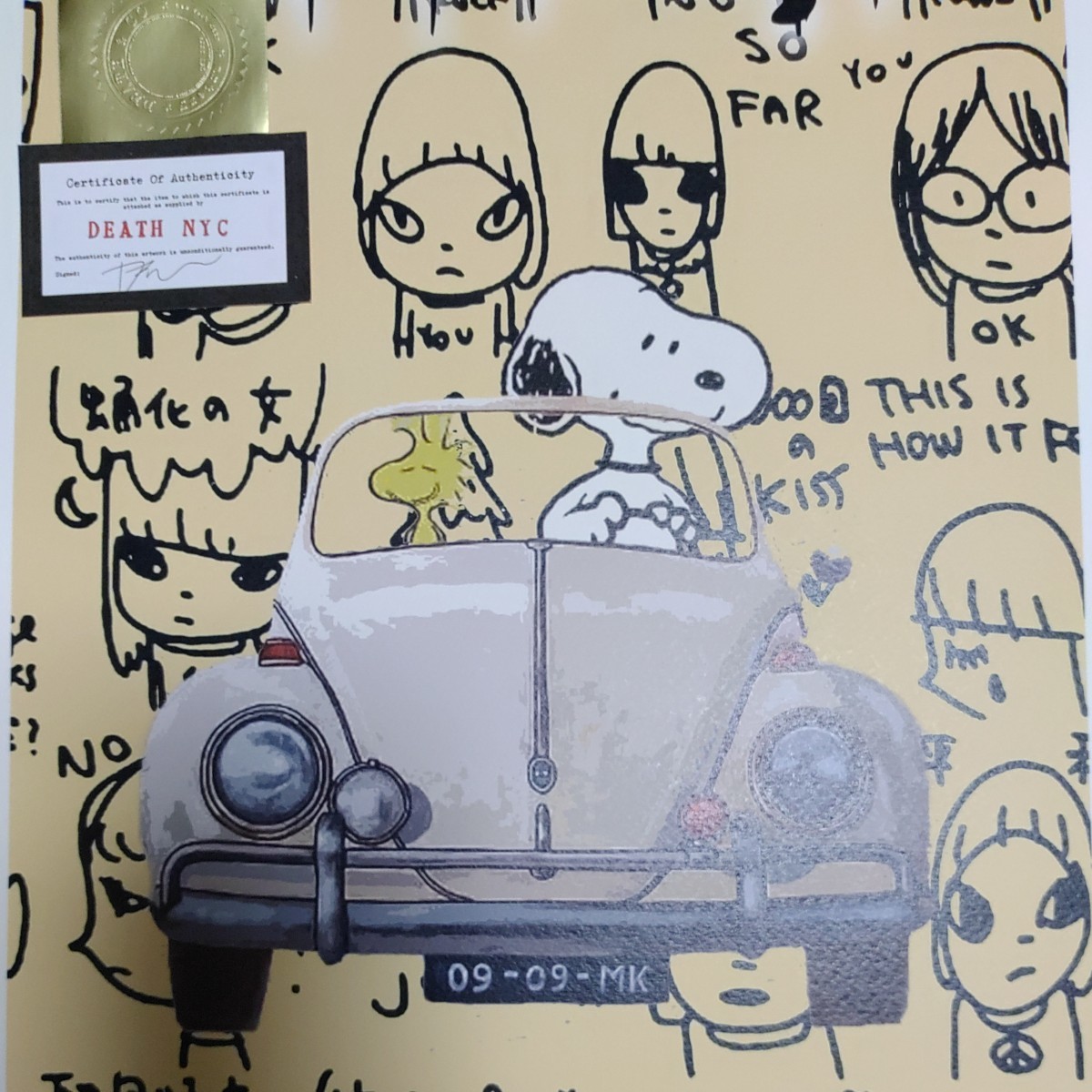 DEATH NYC　奈良美智 スヌーピー　アートポスター　極美品／未使用 DEATH NYC 世界限定100枚 アートポスター SNOOPY スヌーピー 奈良美智