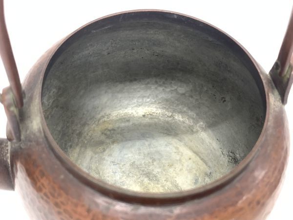 旧家蔵出 金谷 五郎三郎 緋銅 鎚目 湯沸 共箱 重量130g 銅瓶 薬缶 水注