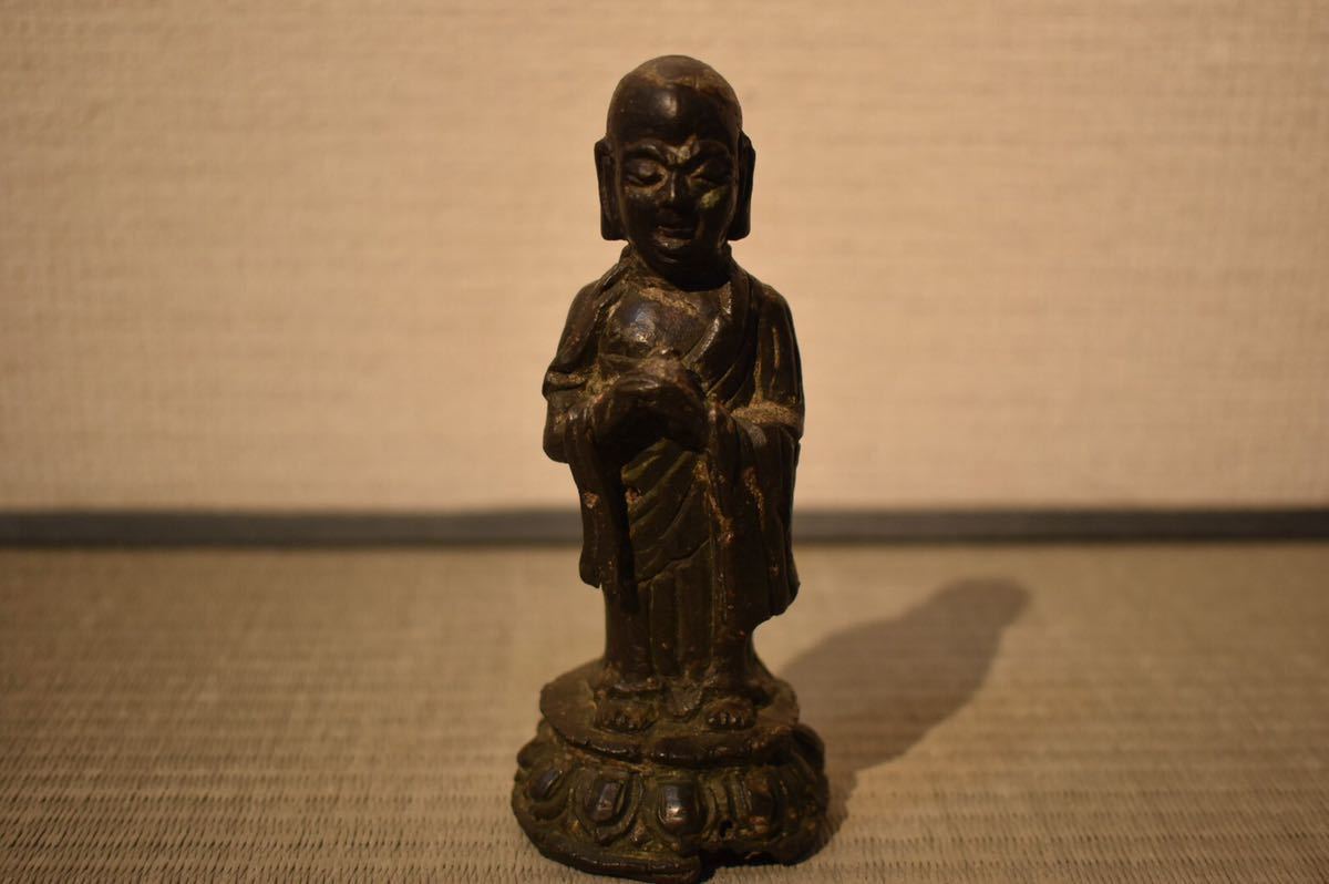 大（古）仏像，古銅製，時代物。 GE】M65【コレクター所蔵品】時代 銅仏立像/美術 骨董品 時代品 美術品