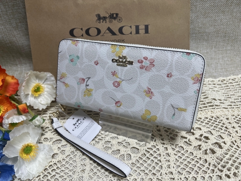 コーチ COACH 長財布 財布 シグネチャー アコーディオン ラウンド 