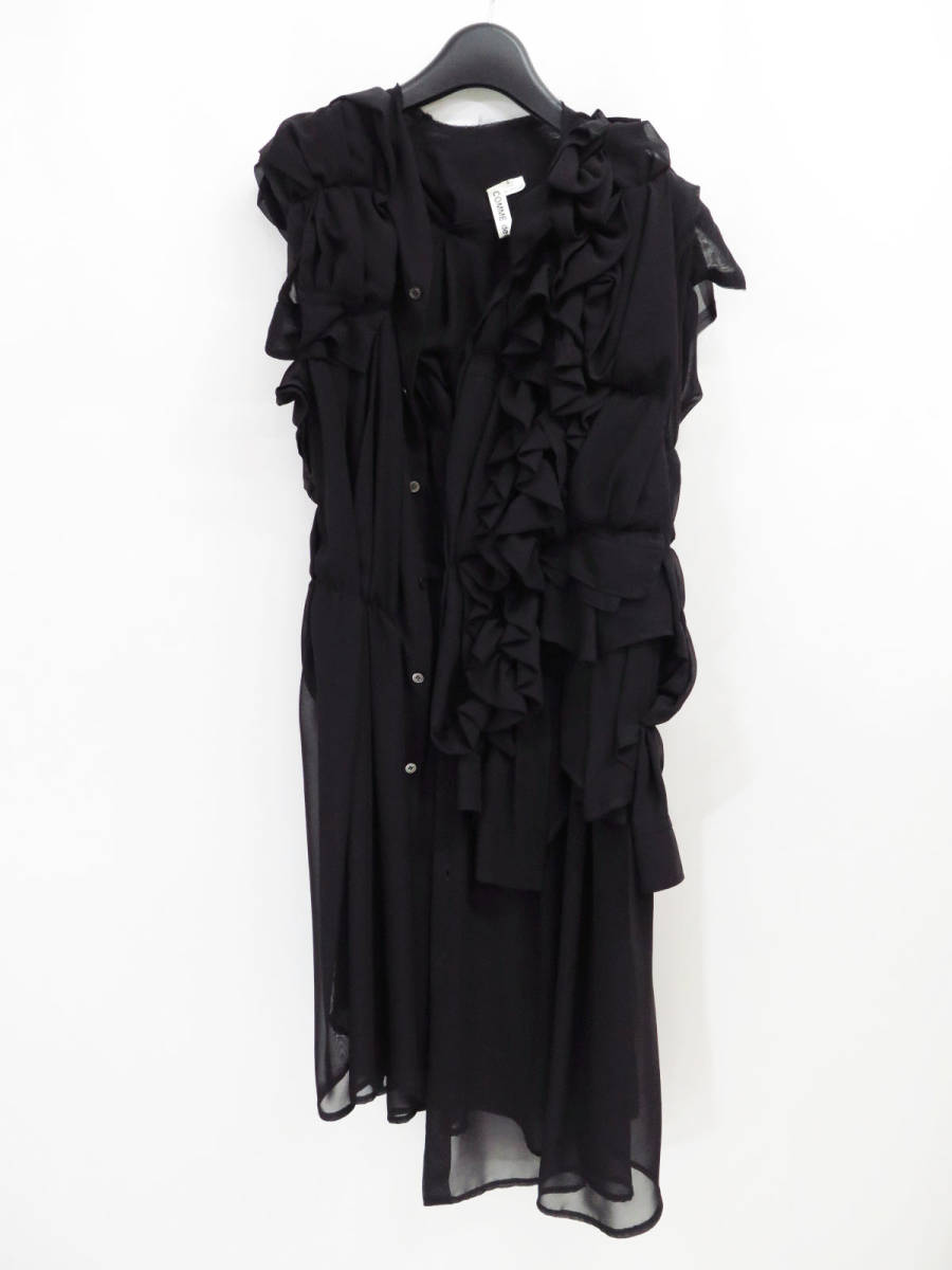 秋の新作 BLACK COMME de GARCONS シャツワンピース 大きいサイズ 黒