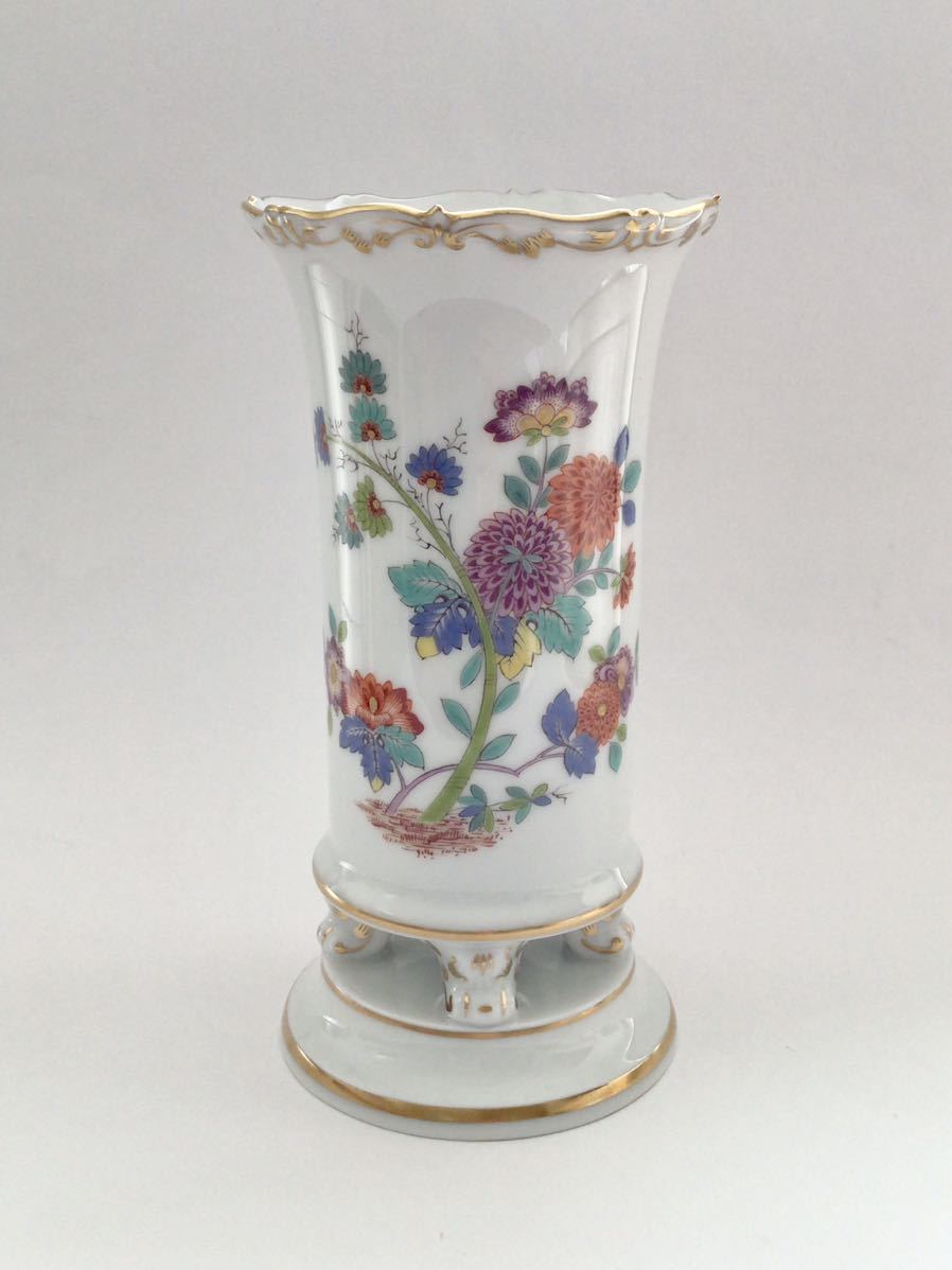 マイセン 花瓶 Meissen 柿右衛門 柿右衛門様式 花器 シノワズリ 金彩