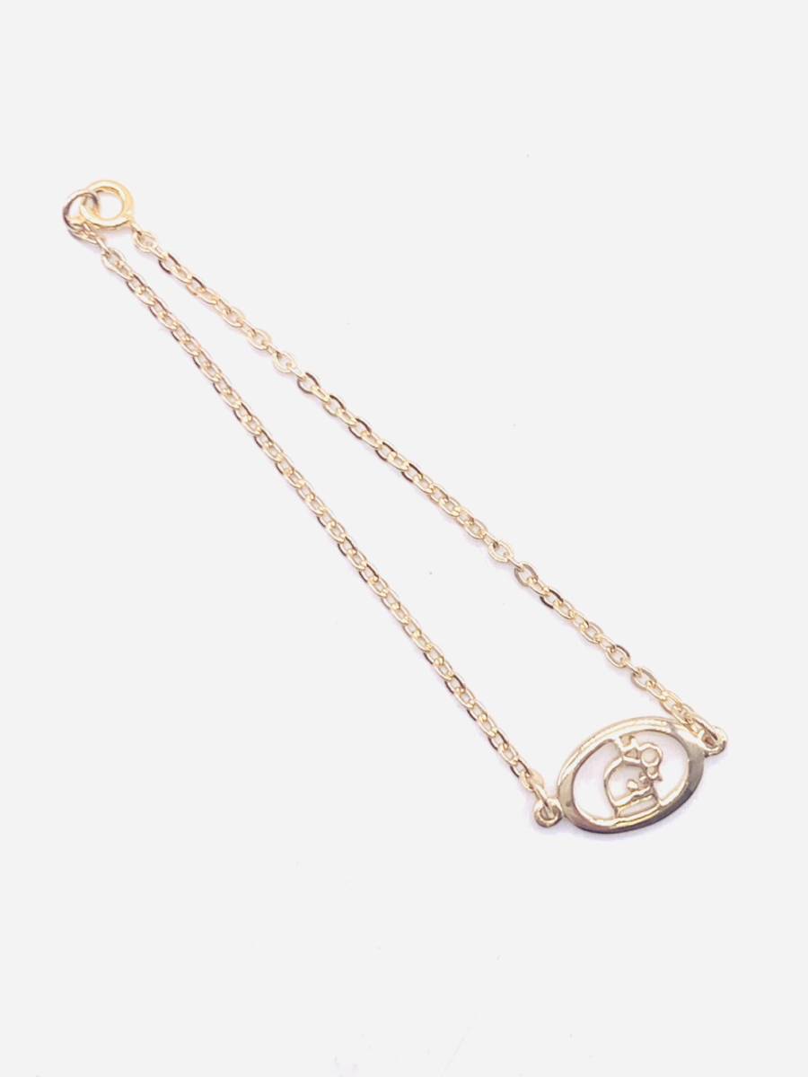 【美品】 Christian Dior クリスチャンディオール ブレスレット レディース ゴールドカラー 全長約19cm 重さ2.8g アクセサリー