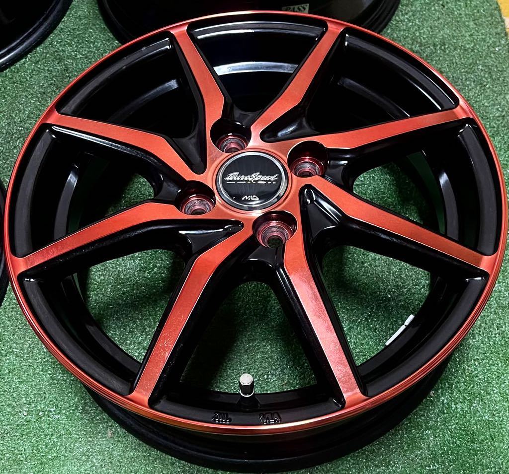 MID EuroSpeed S810 ブラックレッドクリア 4.5J×15インチ PCD100 4穴
