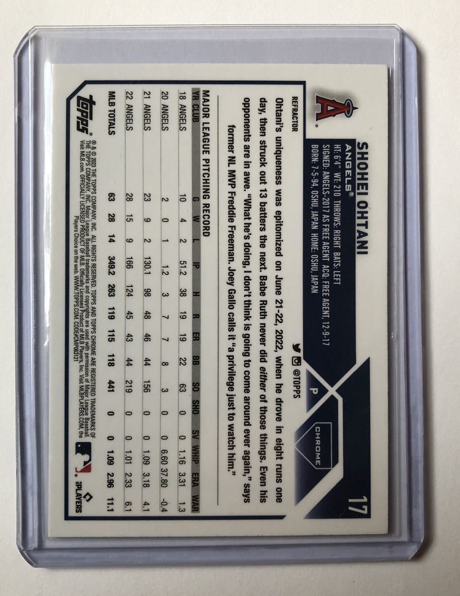 2023 Topps Chrome Shohei Ohtani 大谷翔平 Refractor Card Topps 0