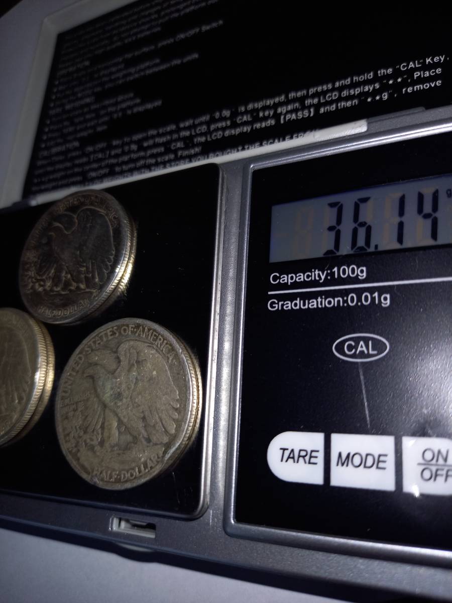 銀貨 北アメリカ ウォーキングリバティ ハーフダラー 「3枚纏めて