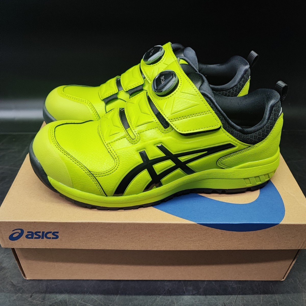 希少新品アシックス CP307 BOA ネオンライム×ブラック