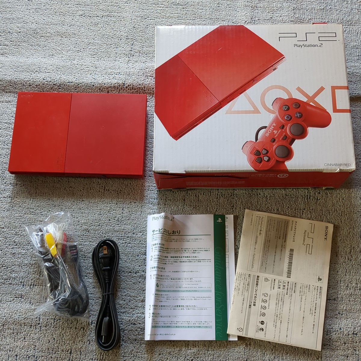 ジャンク ゲーム機本体 SONY PS2 SCPH-90000 シナバー レッド ソニー 