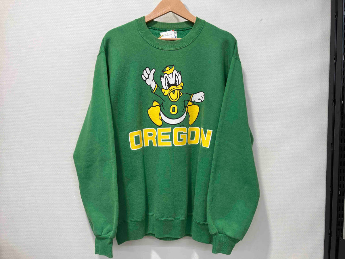 OLD Disney 80s JERZEES スウェット L グリーン OREGON オレゴン 両面