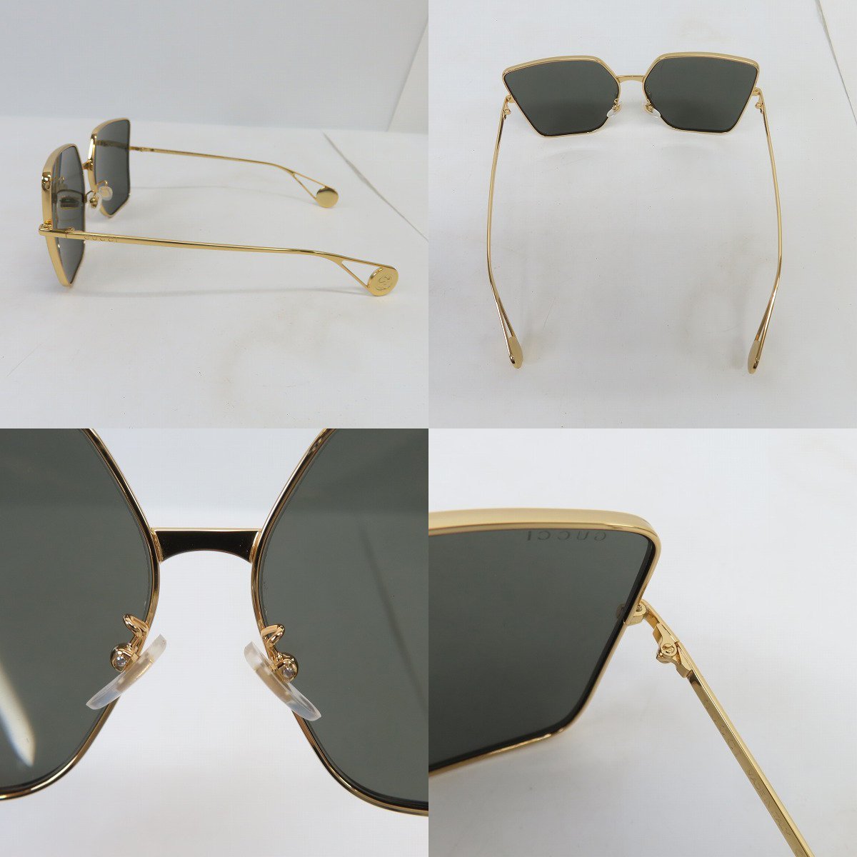 GUCCI/グッチ ゴールドメタルフレーム バタフライ スクエア サングラス 