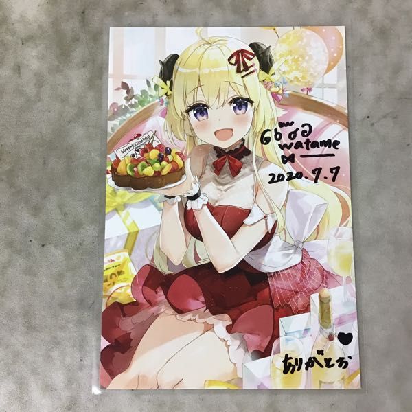 ホロライブ 角巻わため 誕生日記念2022 直筆サイン ポストカード 角巻わ