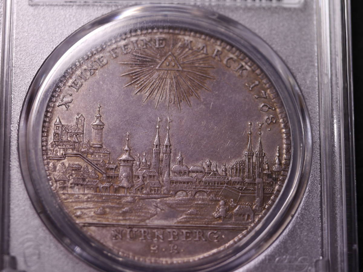 ドイツ・ニュルンベルク都市景観タラー銀貨 レア(希少）レベル 1768年