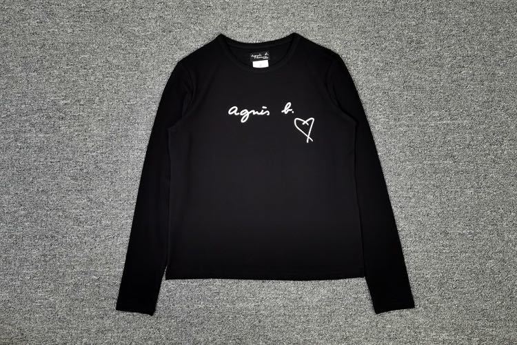 ★アニエスベー★ハートロゴTシャツ(レディース)ブラック Mサイズ