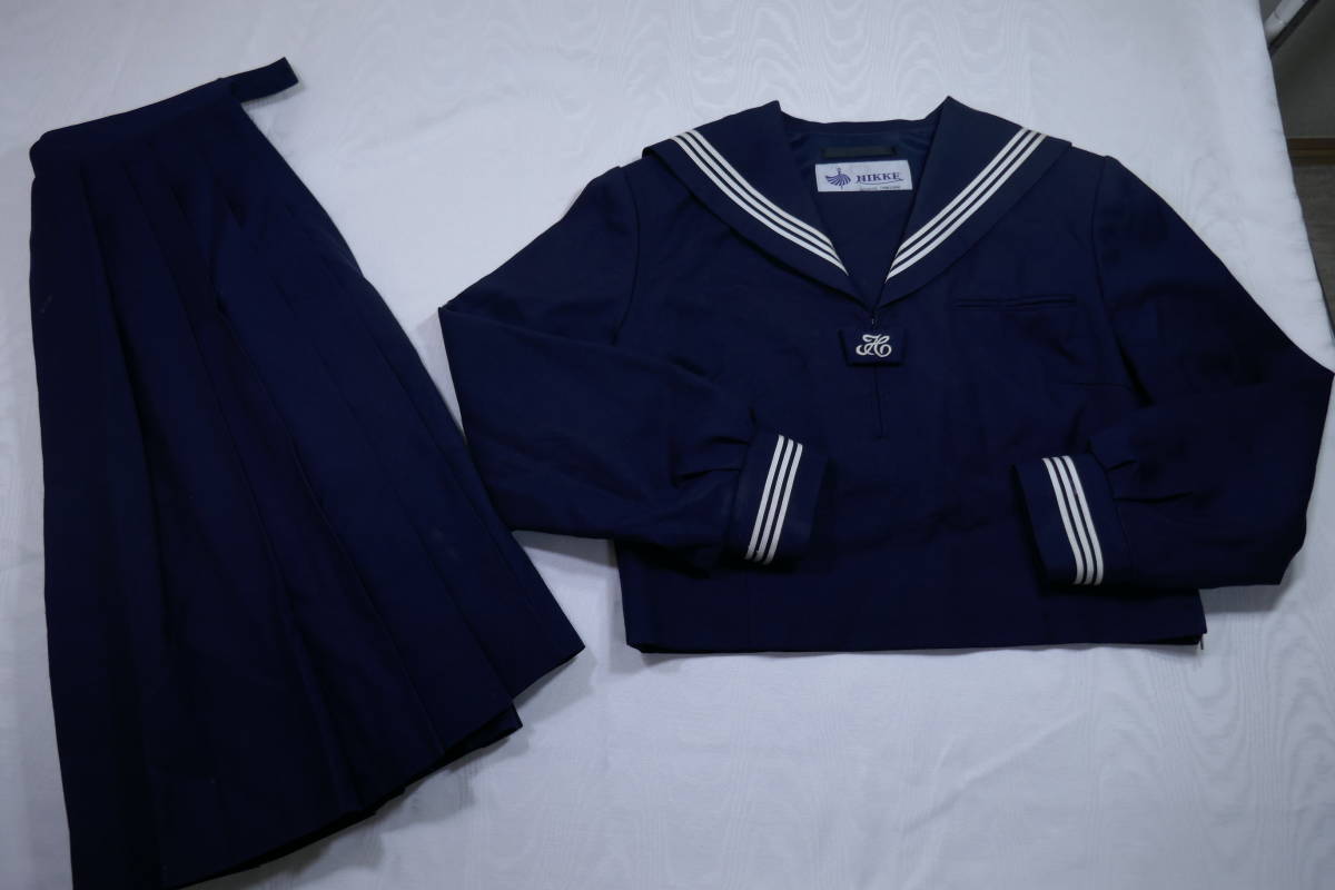 3 千葉方面 セーラー服(160A) 冬スカート(W63) ニッケ (検 中学 高校