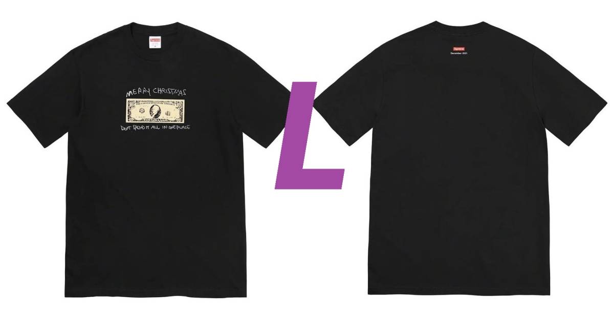 【100円スタート】Supreme 21/FW Spend It Tee Black L 中古／スペンドイットTシャツ ブラック 黒