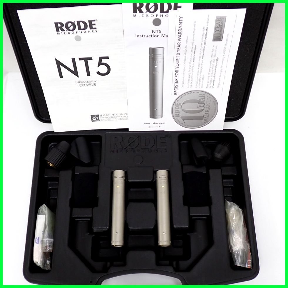 ★RODE/ロード コンデンサー ステレオペア マイク NT5/ゴールド/低ノイズ仕様/SMT回路/20Hz-20kHz/78dB/付属品あり/音響機器&1504000028