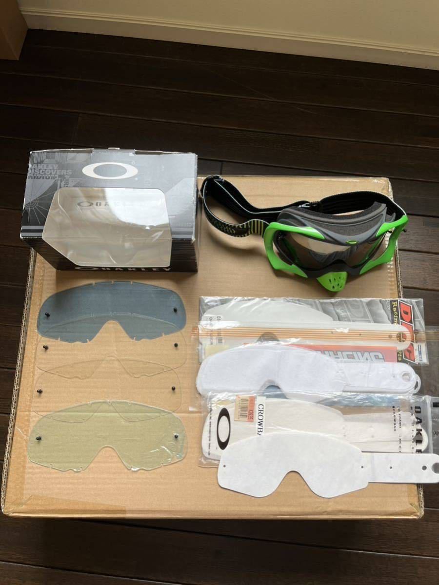 ☆ OAKLEY オークリー CROWBAR クロウバー クローバー グレー グリーン SHOCKWAVE スモークレンズ グレーレンズ ☆ FOX 100% SCOTT