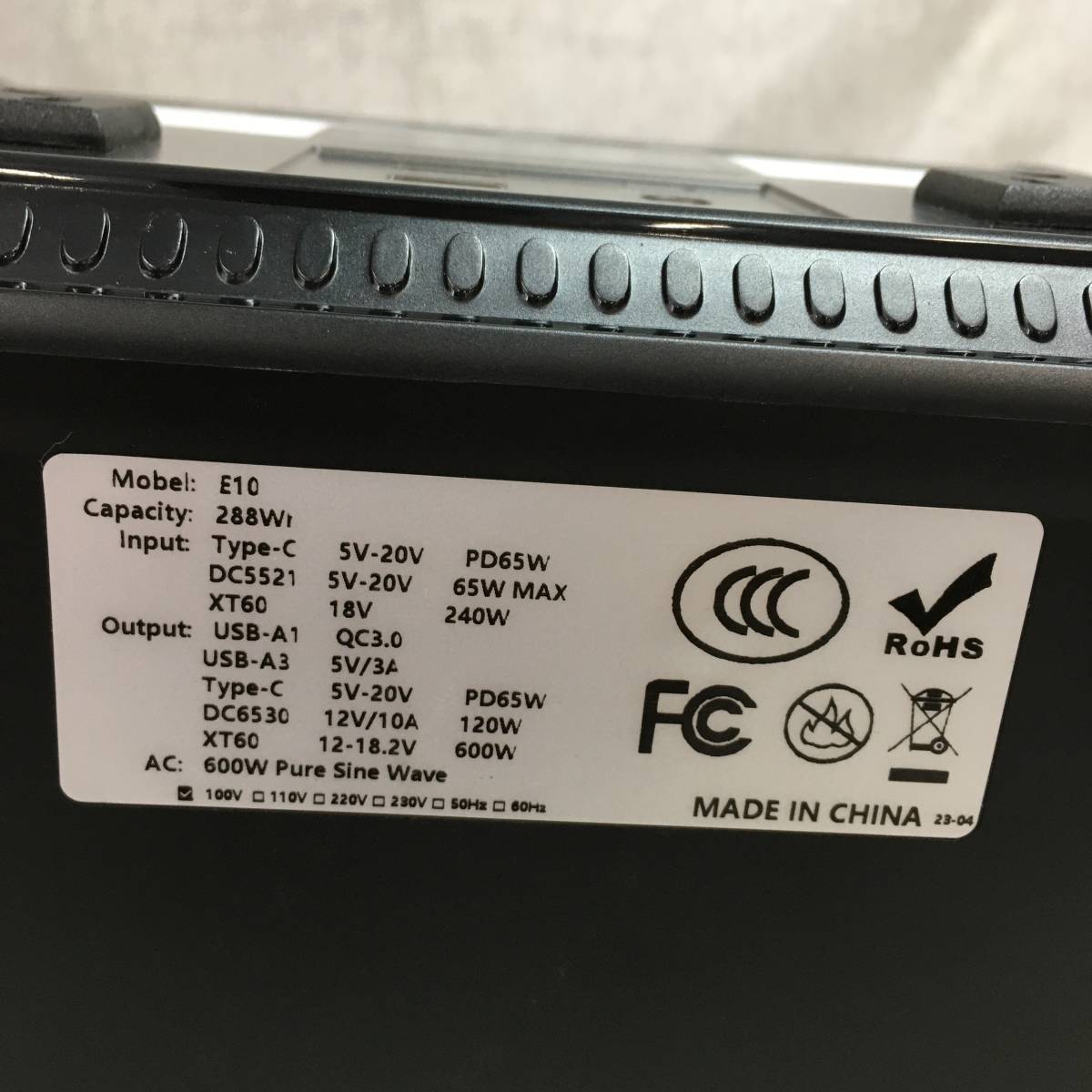 訳あり品 Enernova E10 ポータブル電源 288Wh/AC 600W リン酸鉄 