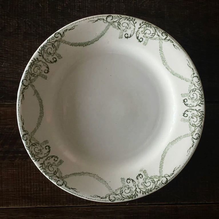 クレイユエモントロー Creil et Montereau 絵皿 フランス アンティーク φ23.5cm プレート皿 B