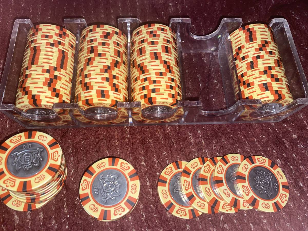 カジノチップ$100表記 800枚 ポーカー ブラックジャック バカラ ルーレット チップ カジノ