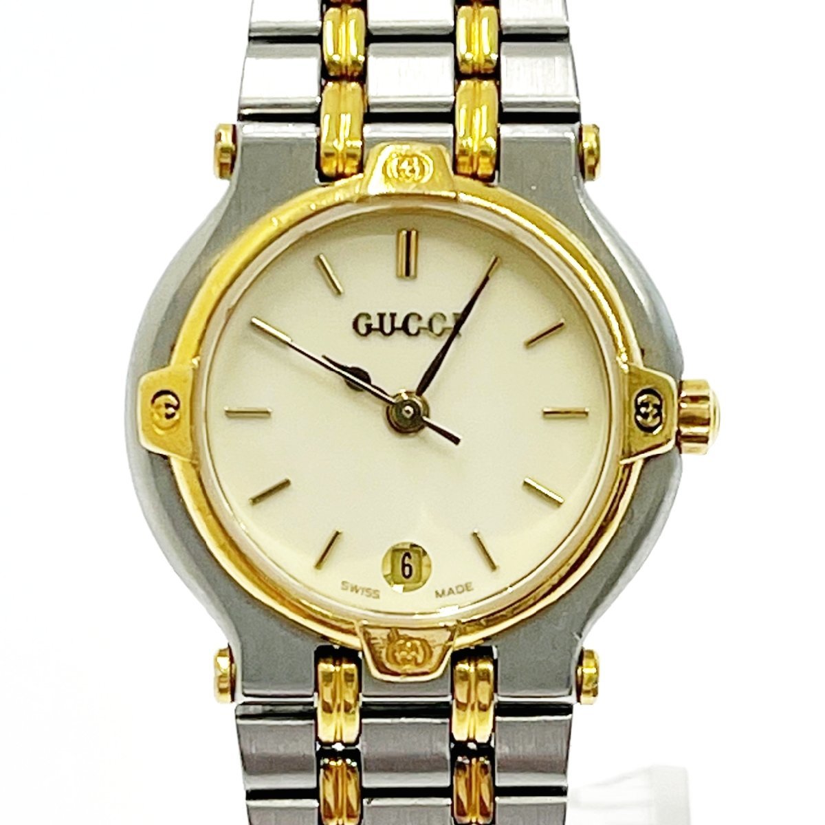 050707 238128 GUCCI グッチ 8900L デイト ラウンド クオーツ 黒文字盤
