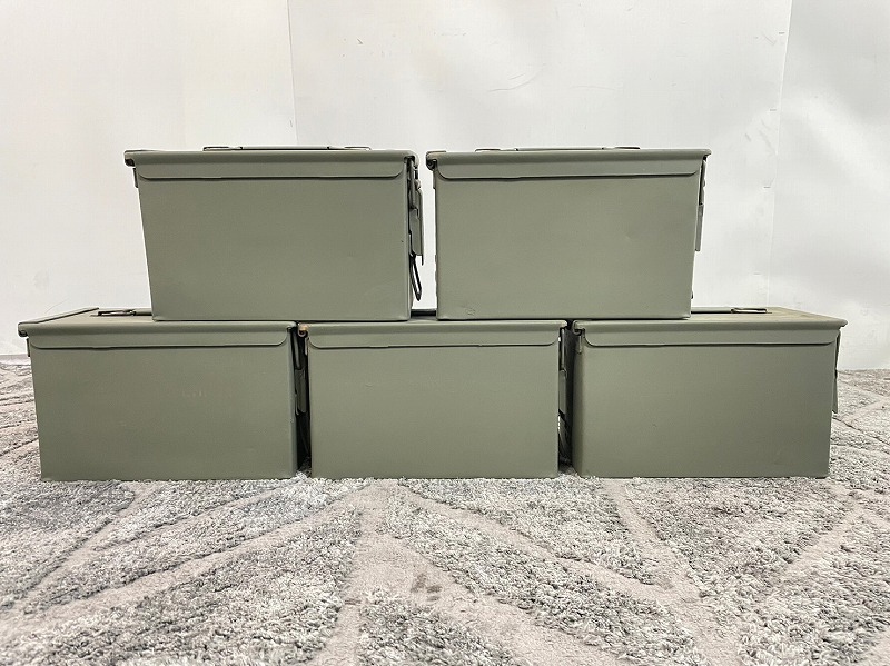 【米軍放出品】ミリタリー アンモボックス 5個 アンモ缶 アーモ缶 工具箱 小物入れ 弾薬箱C (140)☆IC31DK