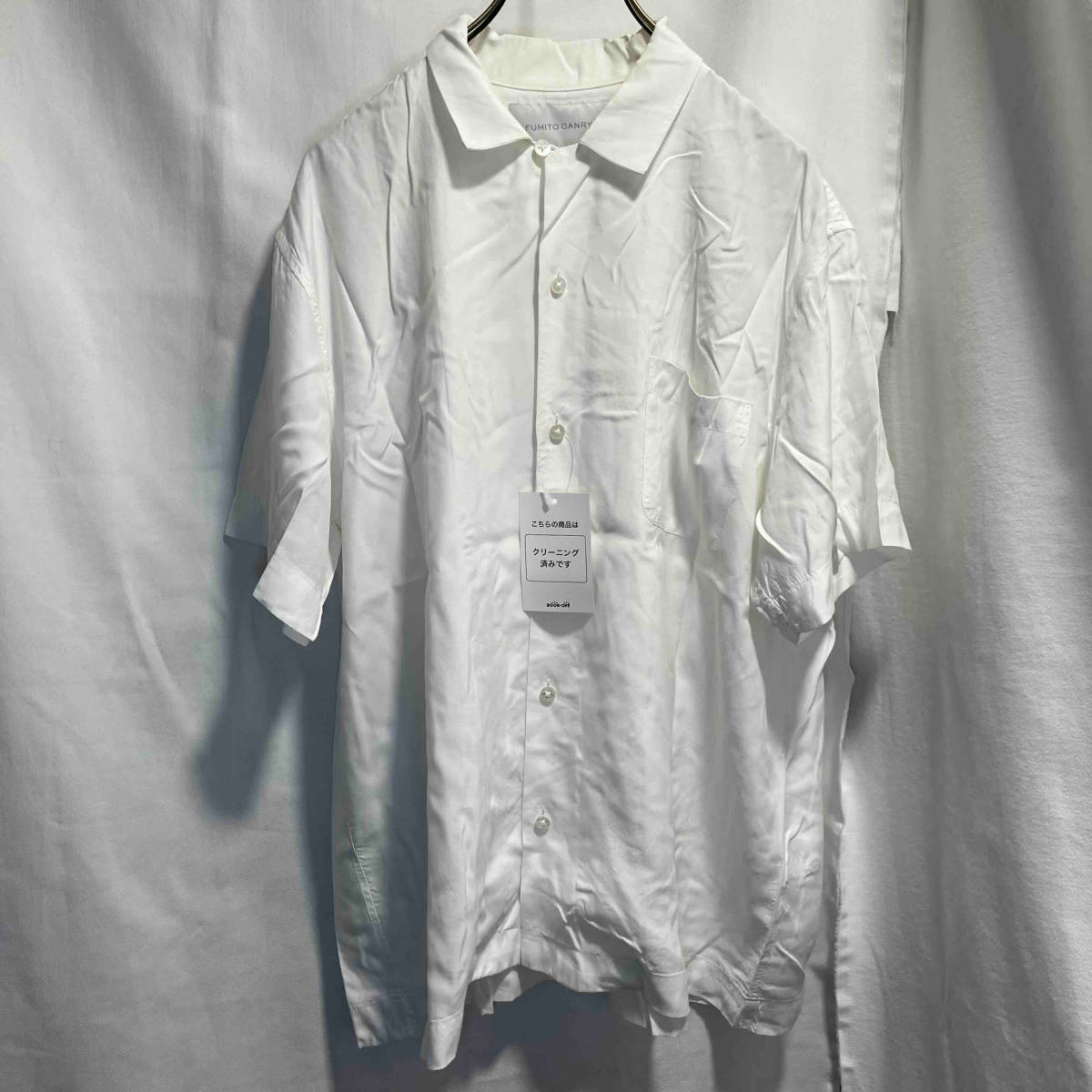 FUMITO GANRYU WATTEAU PLEATS HAWAIIAN SHIRT ヴァトープリーツ　ハワイアンシャツ　サイズ:3 ホワイト　フミトガンリュウ