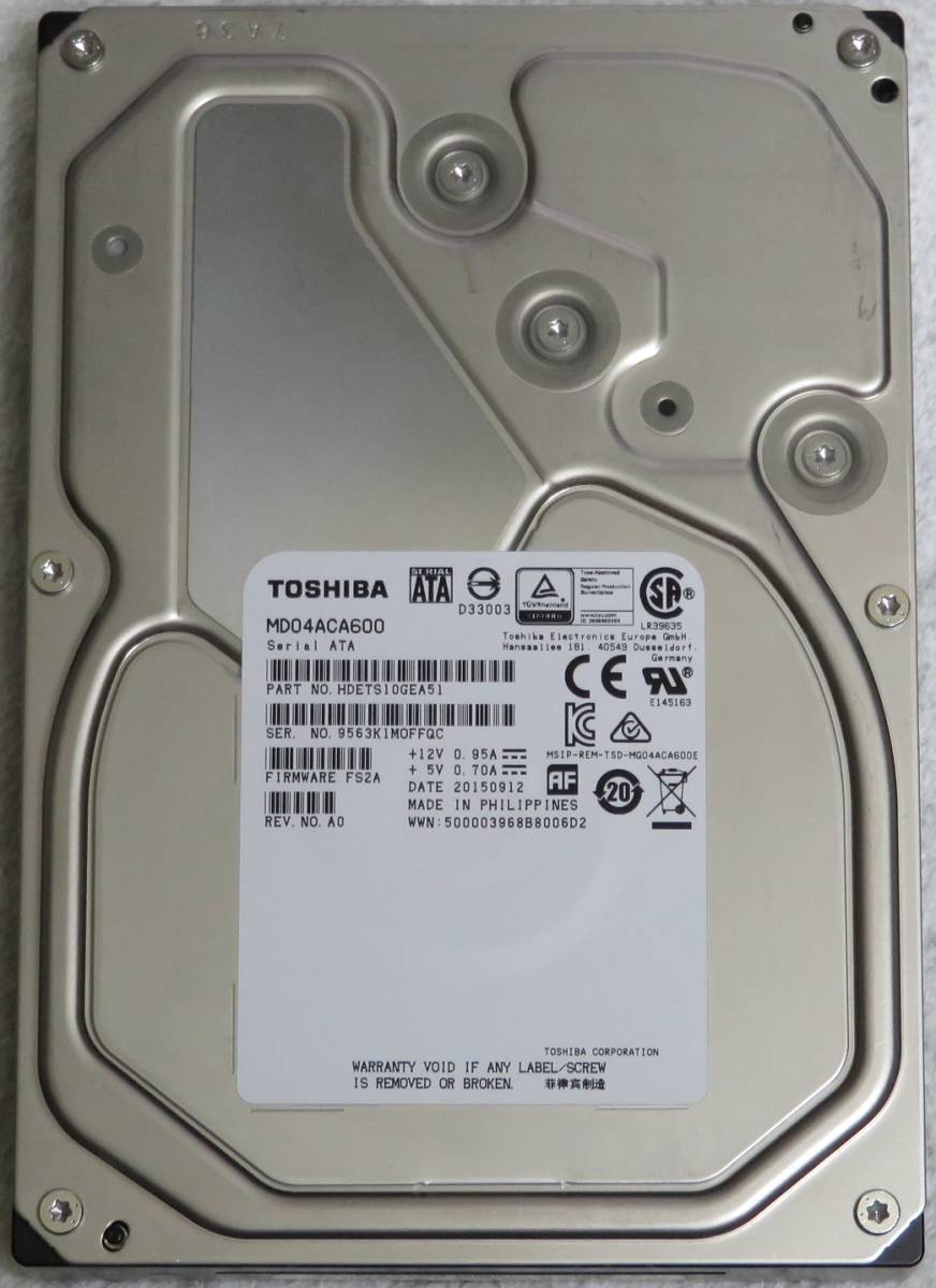 【限定セール，爆買い】 東芝 ハードディスク HDD 6TB TOSHIBA MD04AC600 ⑥(2TB～)｜売買されたオークション情報、yahooの商品情報をアーカイブ公開 - オークファン 3.5 SerialATA