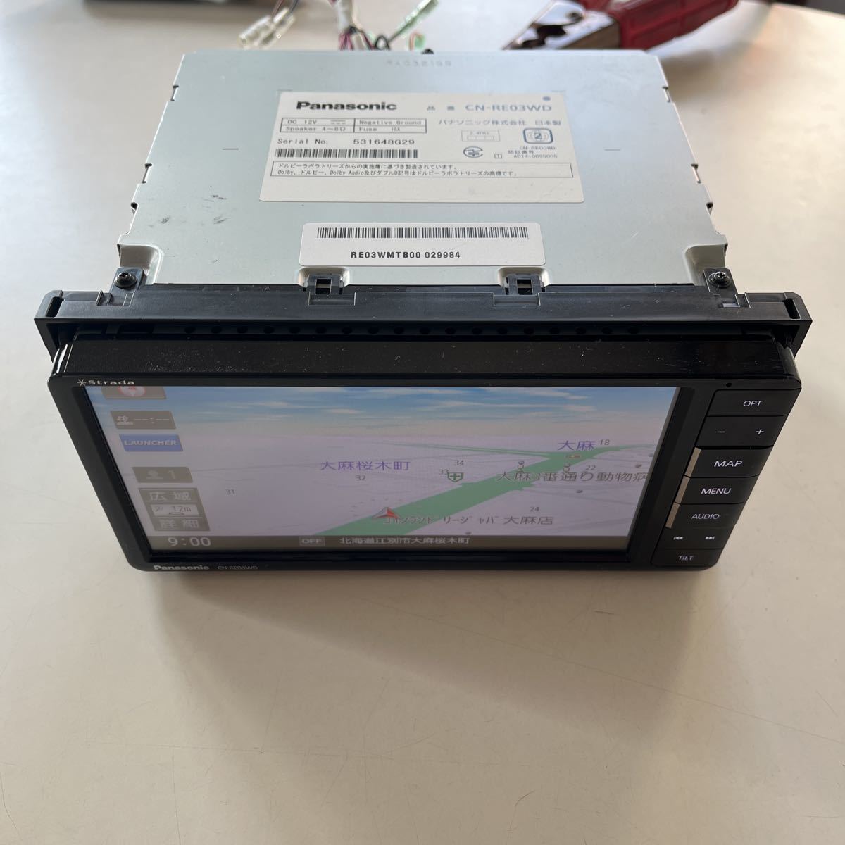 パナソニック ストラーダ CN-RE03WD ナビ 地デジ Bluetooth 中古