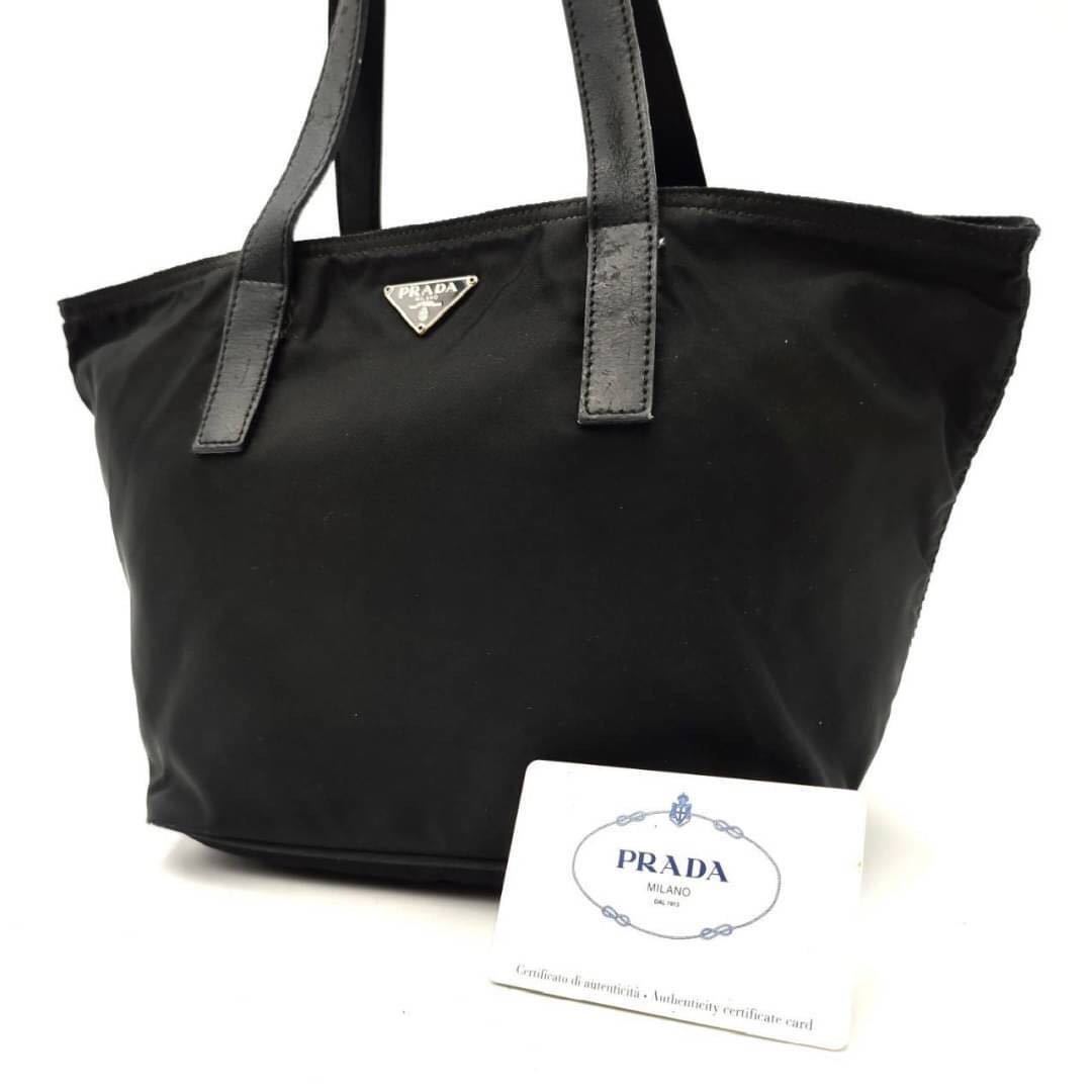 ✨️極美品✨PRADA ミニトートバッグハンドバック 三角プレート ナイロン 黒 セール，定番人気】 1円【美品】 PRADA プラダ ミニ トートバッグ