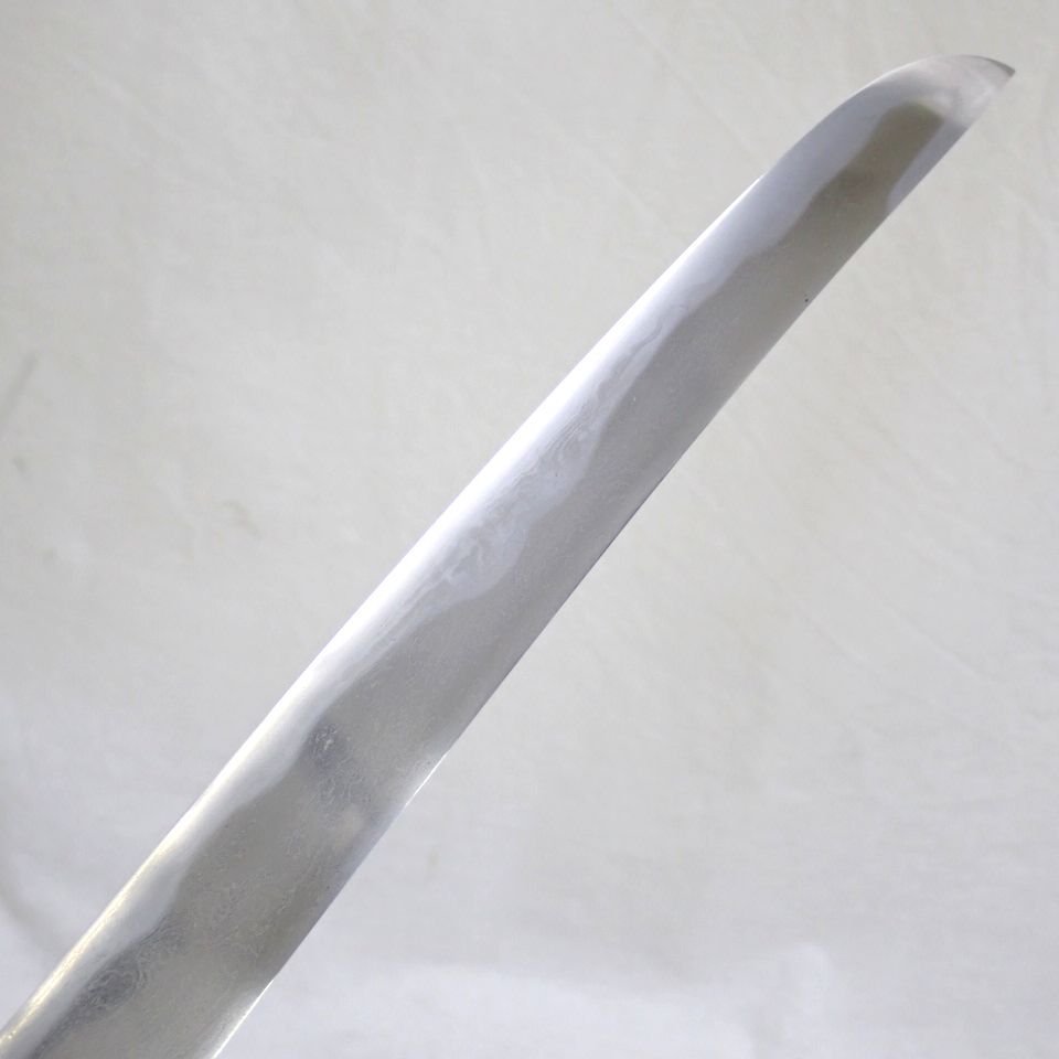 日本刀 白鞘 短刀 脇差 わきざし 39.1㎝！ 刀剣登録書付 武具 □脇差 冬広 刃長約33.2cm/約310g/保管袋・白鞘・柄・登録