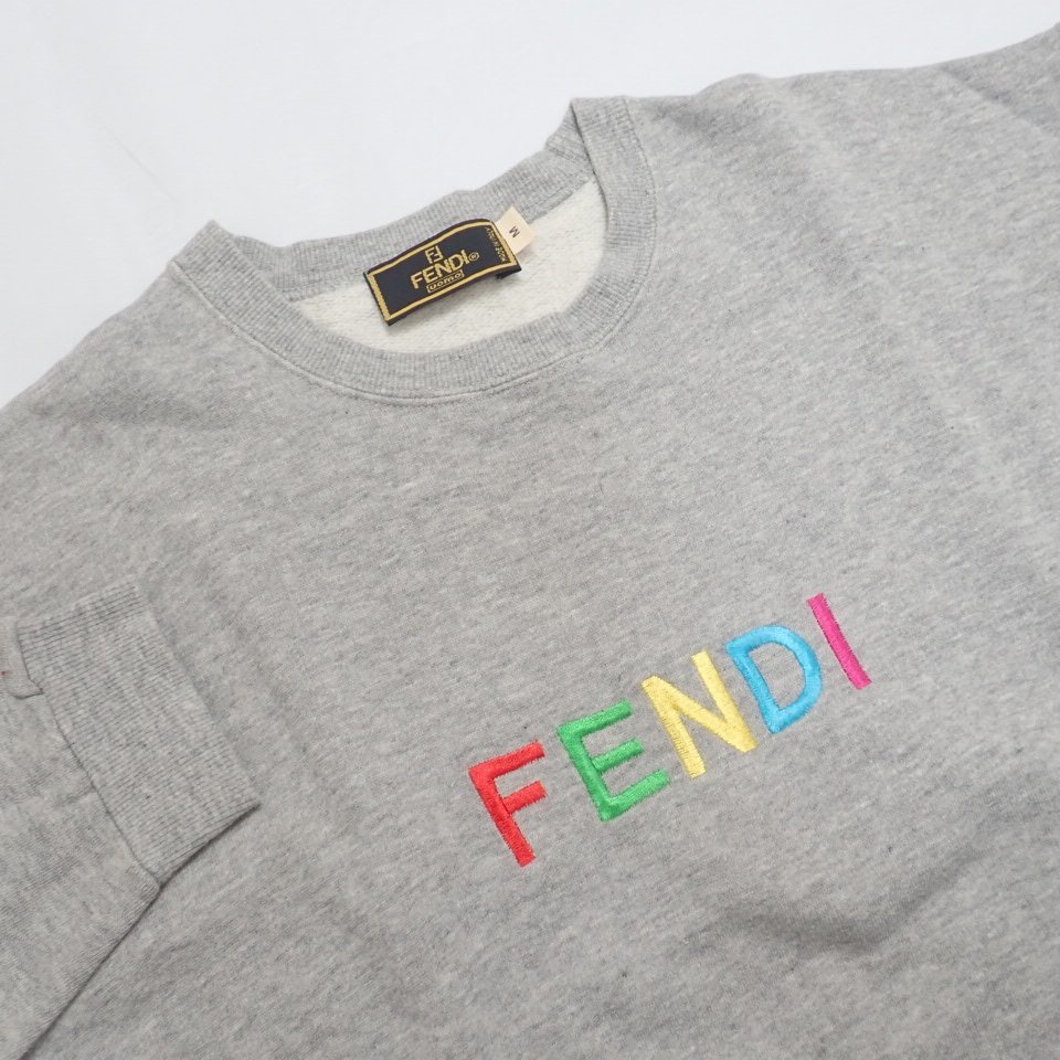 ☆FENDI/フェンディ uomo 長袖トレーナー メンズM/グレー/コットン100