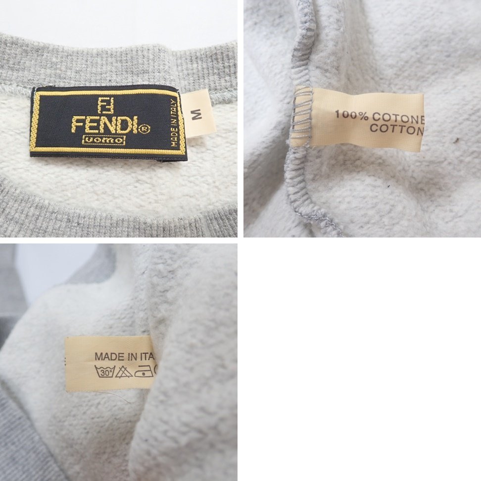 ☆FENDI/フェンディ uomo 長袖トレーナー メンズM/グレー/コットン100