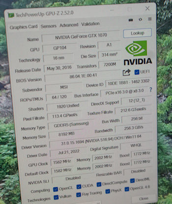 MSI GEFORCE GTX1070 GAMING X 8G 0 GTX MSI install Z Overclockers