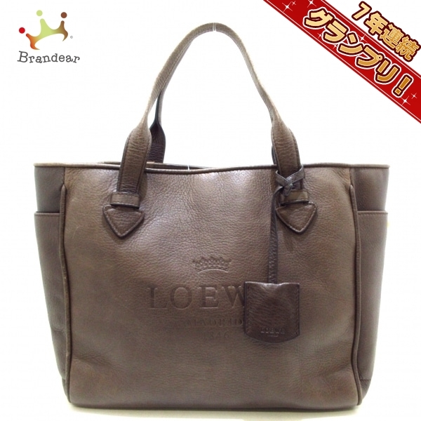 LOEWE ロエベ トートバッグ ヘリテージ ダークブラウン レザー ロエベ ロエベ LOEWE トートバッグ ヘリテージ レザー ダークブラウン