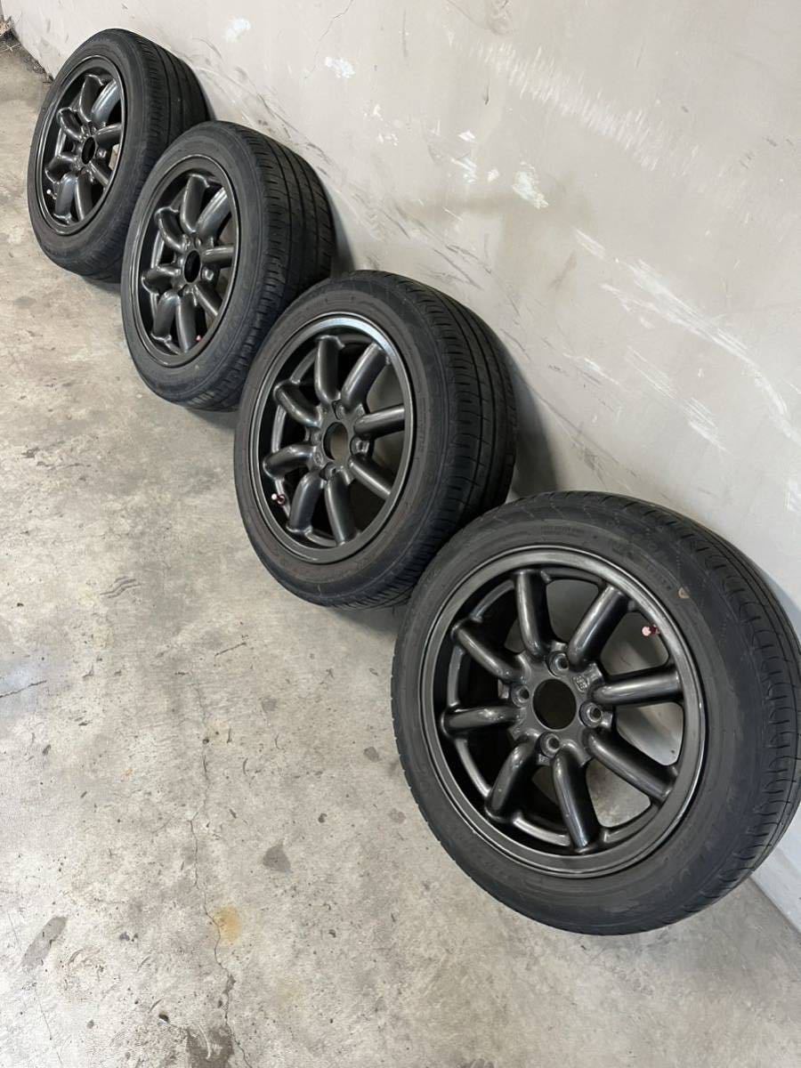 ワタナベ PCD100 14インチ 6J +40 4本 165⁄55R14 タイヤセット☆中古